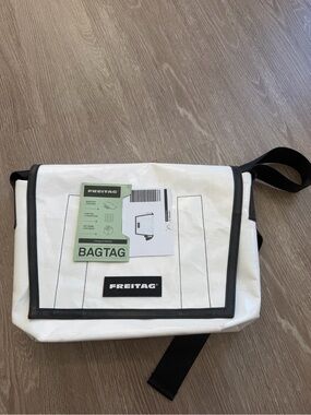 Freitag White Messenger Bag - Lightweight Crossbody Travel Bag